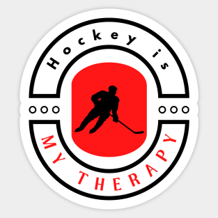 Hockey is my therapy funny motivational design Sticker